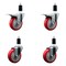 Service Caster 4'' Red Poly Swivel 1-3/8'' Expanding Stem Caster Set 2 Total Lock Brakes, 4PK SCC-EXTTL20S414-PPUB-RED-2-S-2-138 - alternate 1